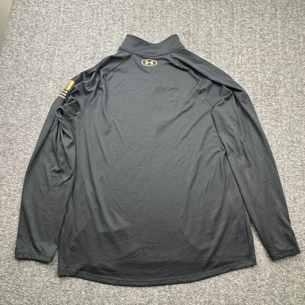 Under Armour Tactical Pullover Mens‎ Large Black 1/4 Zip HeatGear Flag Stars USA